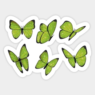 Lime green butterfly sticker pack Sticker